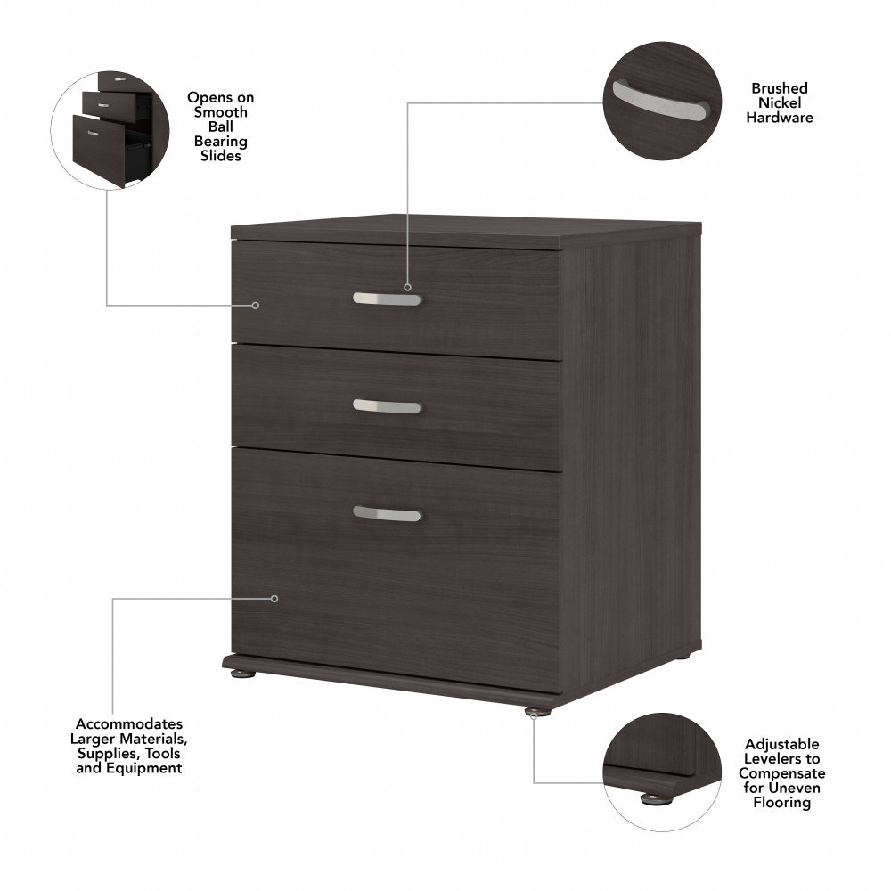 Shop Bush Business Furniture Universal Floor Storage Cabinet with Drawers, Image 07, UNS328SG, #color_storm gray