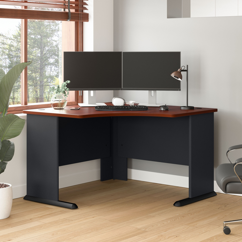 Shop Bush Business Furniture Series A 48W Corner Desk, Image 02, WC90466A, #color_hansen cherry/galaxy