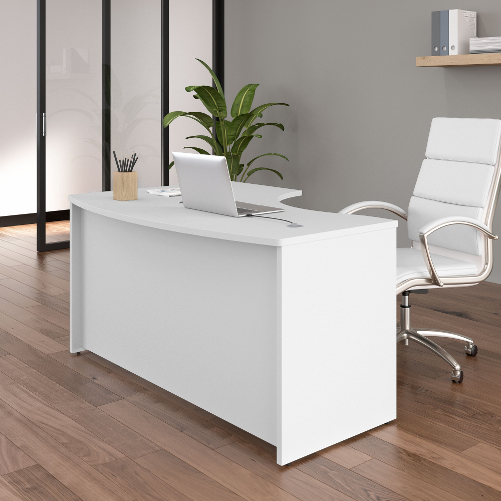 Shop Bush Business Furniture Studio C 60W x 43D Right Hand L-Bow Desk Shell, Image 02, SCD560WH, #color_white