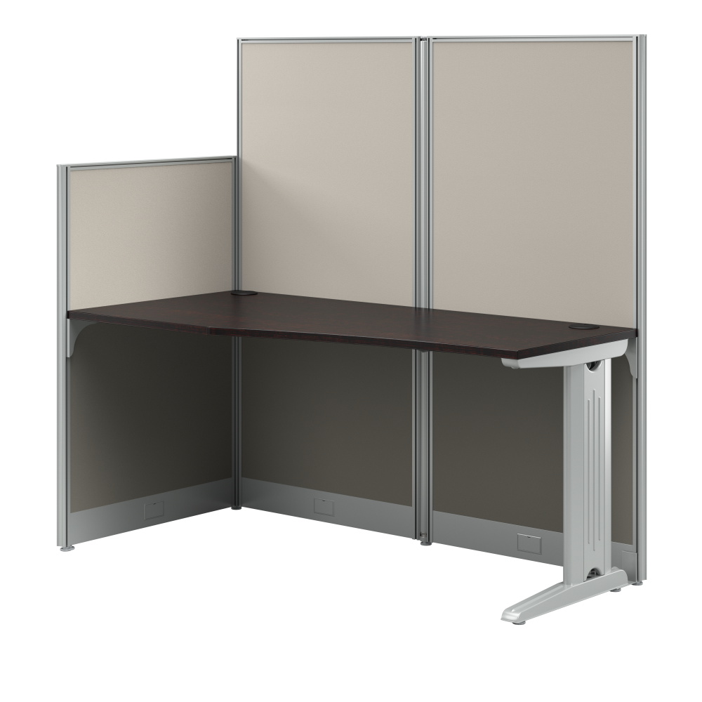 Shop Bush Business Furniture Office in an Hour 65W x 33D Straight Cubicle Desk, Image 01, WC36892-03K, #color_mocha cherry