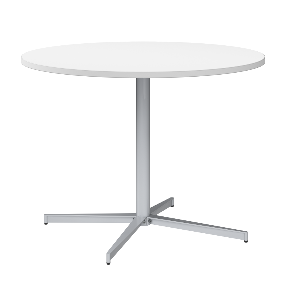 Shop Bush Business Furniture 42-inch Round Conference Table with Metal Base, Image 01, 99XTB42RWH, #color_white/cool gray metallic