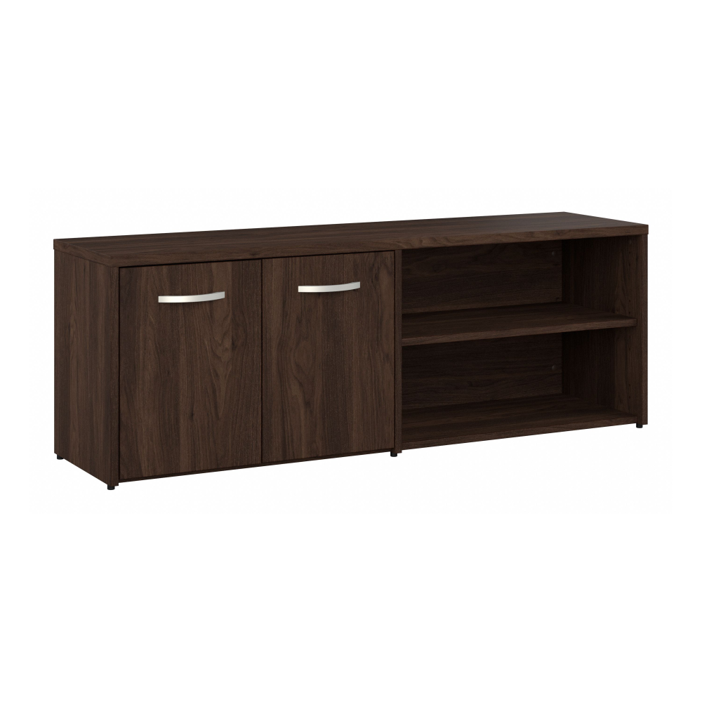 Shop Bush Business Furniture Hybrid Low Storage Cabinet with Doors and Shelves, Image 01, HYS160BW-Z, #color_black walnut