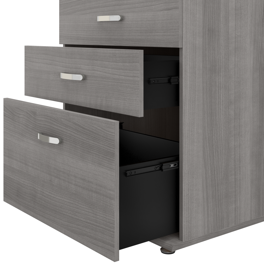 Shop Bush Business Furniture Universal Floor Storage Cabinet with Drawers, Image 04, UNS328PG, #color_platinum gray