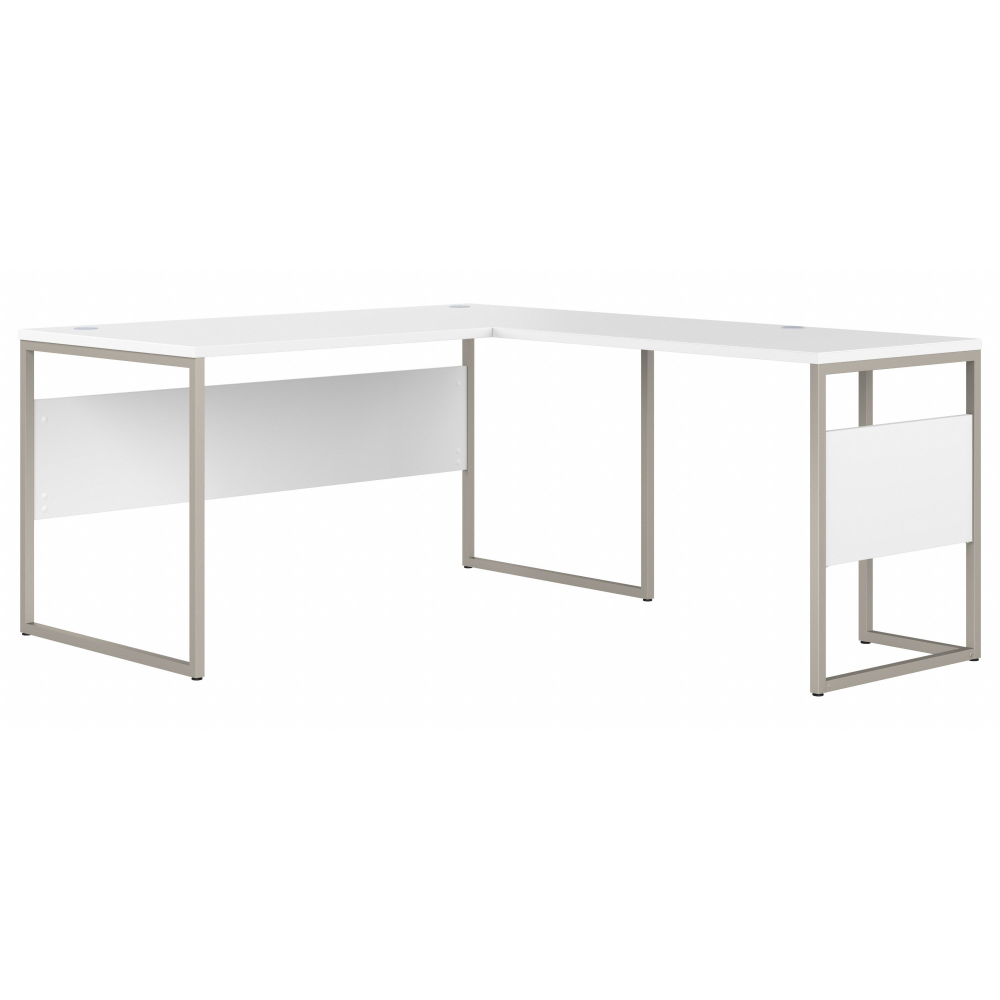 Shop Bush Business Furniture Hybrid 60W x 30D L Shaped Table Desk with Metal Legs, Image 01, HYB027WH, #color_white