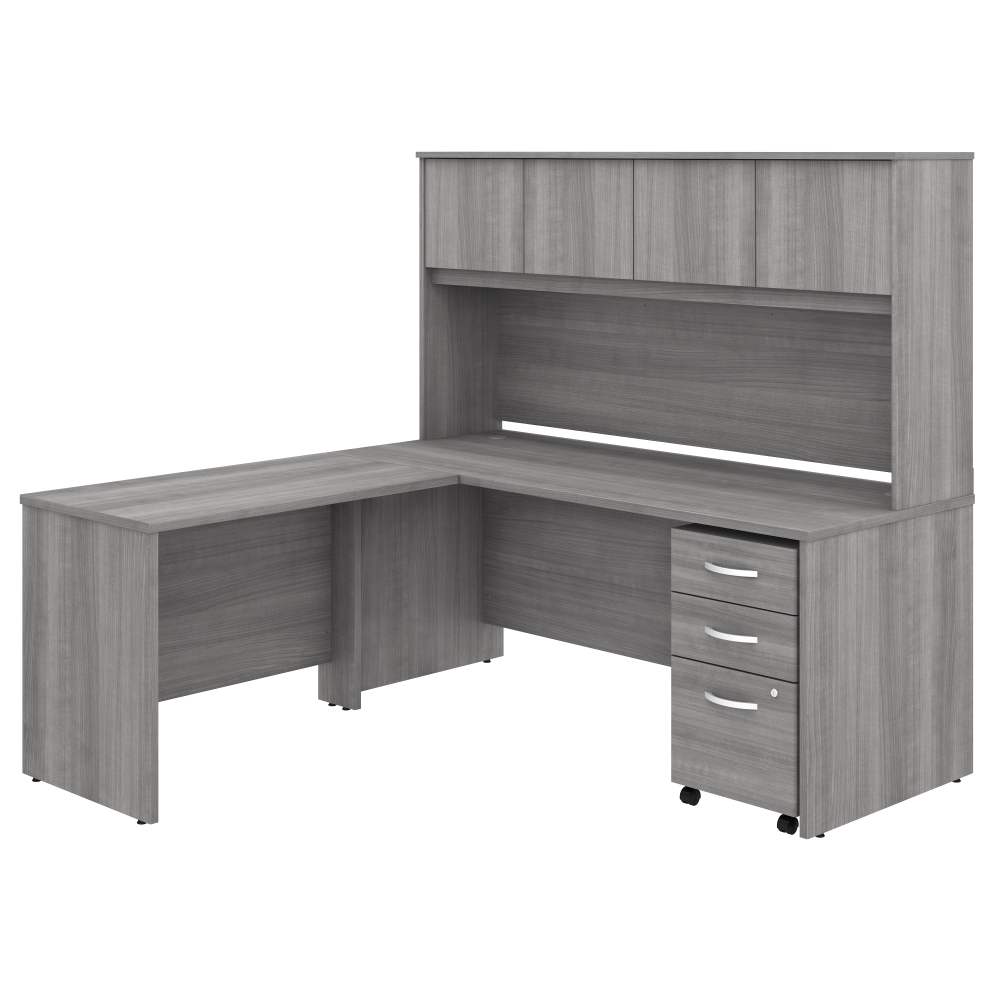 Shop Bush Business Furniture Studio C 72W x 30D L Shaped Desk with Hutch, Mobile File Cabinet and 42W Return, Image 01, STC006PGSU, #color_platinum gray