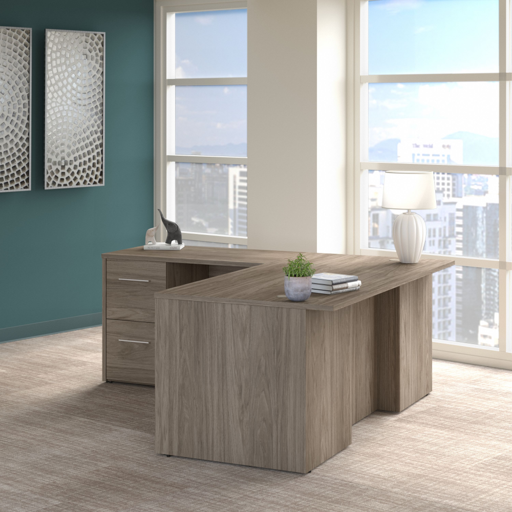 Shop Bush Business Furniture Office 500 72W L Shaped Executive Desk with Drawers, Image 02, OF5004MHSU, #color_modern hickory