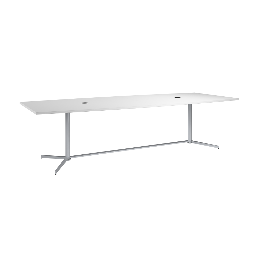 Shop Bush Business Furniture 120-inch Office Conference Table with Metal Base, Image 01, 99TBM120WHSVK, #color_white