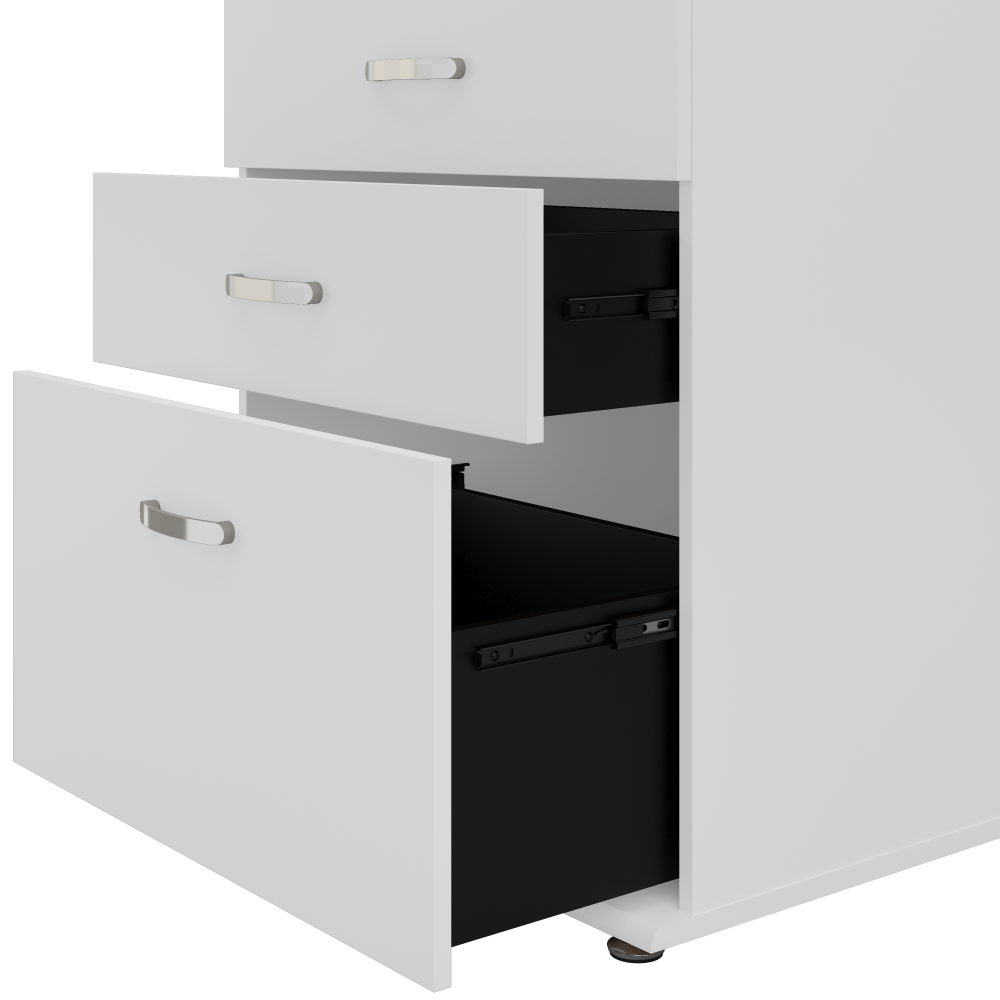 Shop Bush Business Furniture Universal Floor Storage Cabinet with Drawers, Image 04, UNS328WH, #color_white