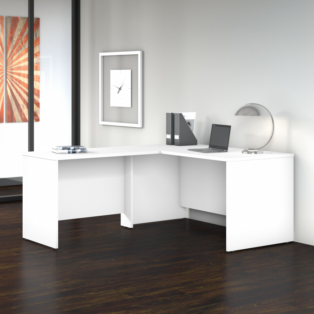 Shop Bush Business Furniture Studio C 60W x 30D L Shaped Desk with 42W Return, Image 02, STC050WH, #color_white