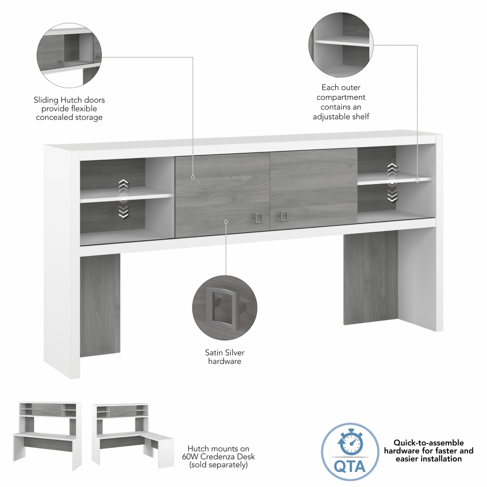 Shop Bush Business Furniture Echo 72W Desk Hutch, Image 08, KI60511-03, #color_pure white/modern gray