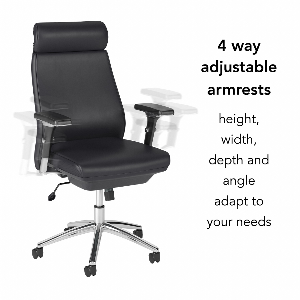 Shop Bush Business Furniture Metropolis High Back Leather Executive Office Chair, Image 08, CH1601BLL-03, #color_black leather