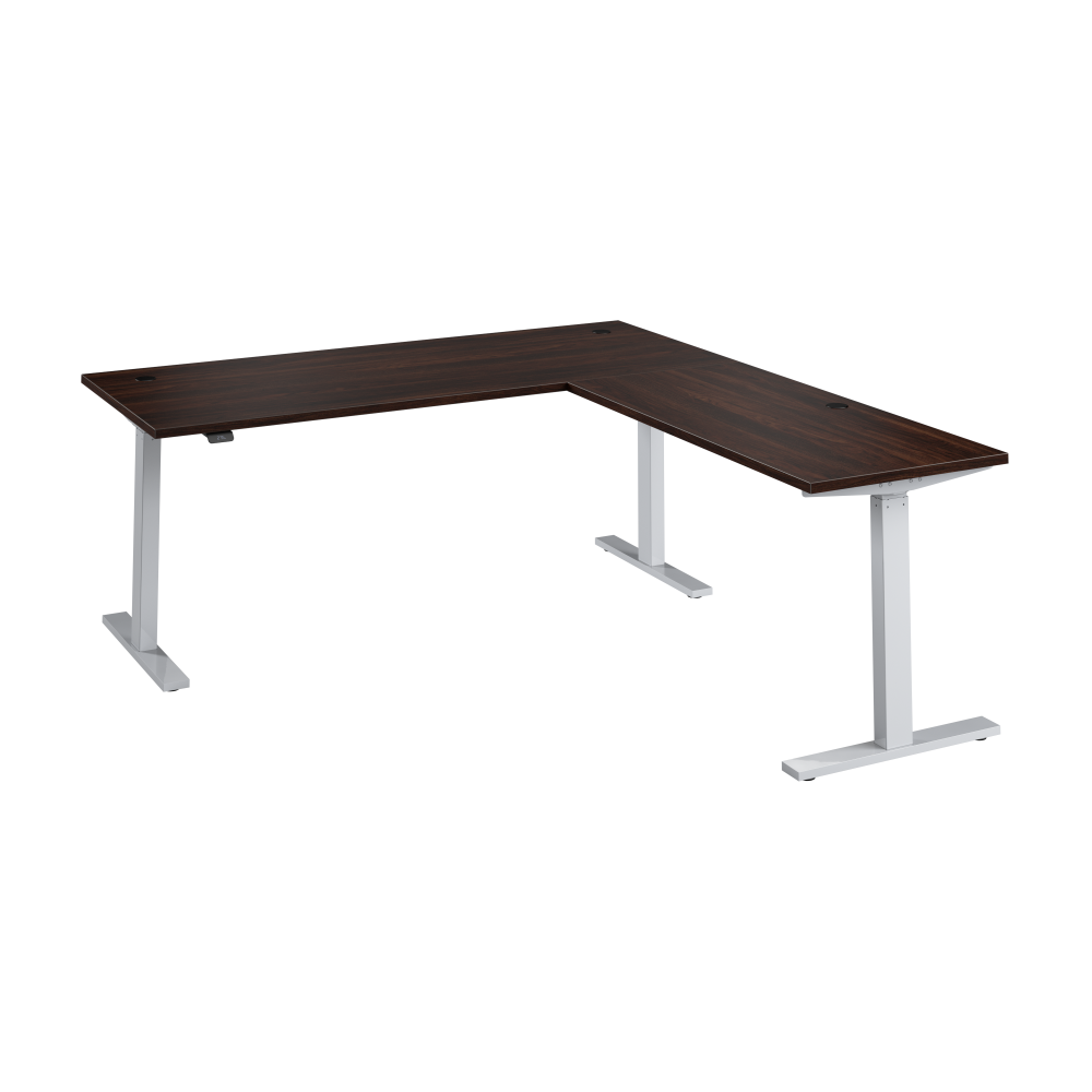 Shop Bush Business Furniture Move 60 Series 72W Height Adjustable L Shaped Standing Desk, Image 01, M6SL7278BWSK, #color_black walnut/cool gray metallic