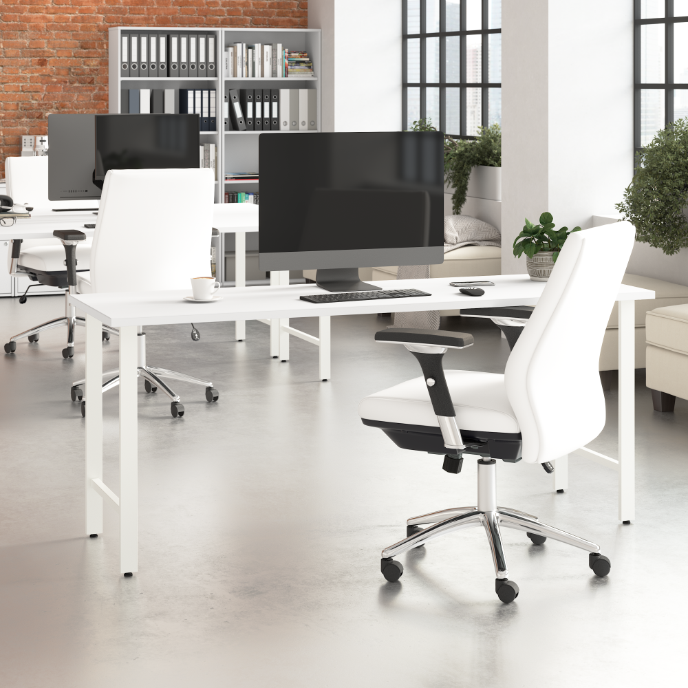 Shop Bush Business Furniture Hustle 72W x 24D Computer Desk with Metal Legs, Image 02, HUD172WH, #color_white