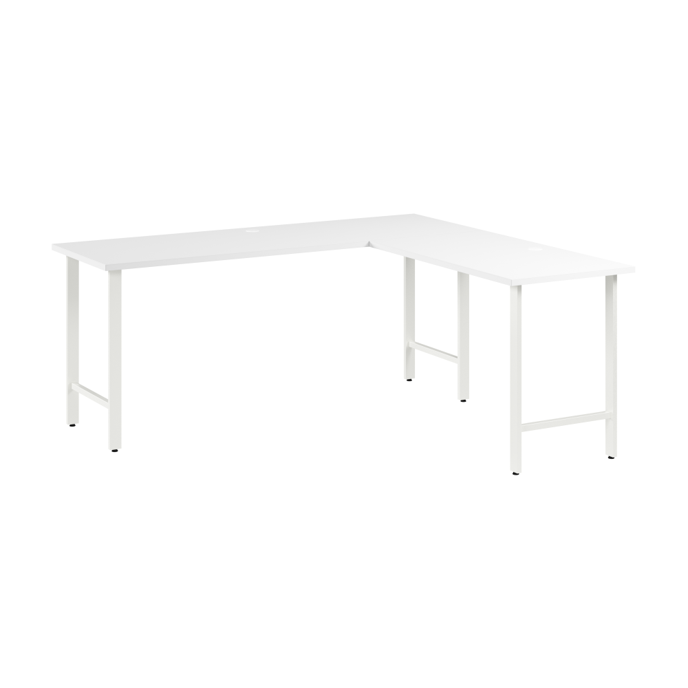 Shop Bush Business Furniture Hustle 72W x 24D L Shaped Computer Desk with Metal Legs, Image 01, HUS002WH, #color_white