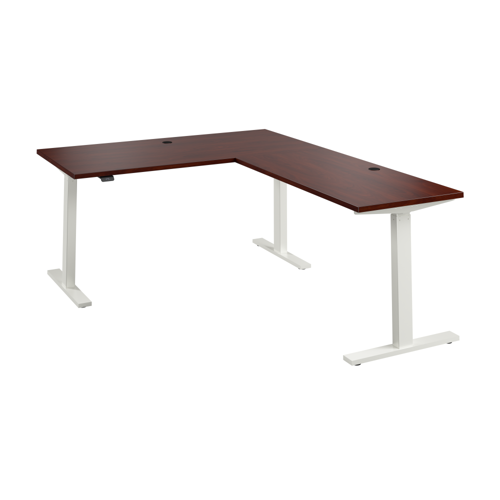 Shop Bush Business Furniture Move 60 Series 60W Height Adjustable L Shaped Standing Desk, Image 01, M6SL6078HCWK, #color_hansen cherry/white powder coat