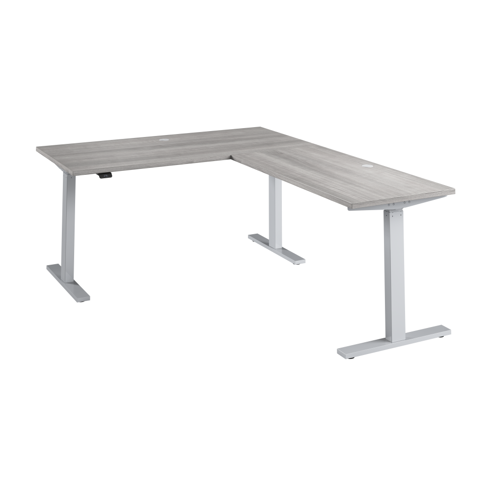 Shop Bush Business Furniture Move 60 Series 60W Height Adjustable L Shaped Standing Desk, Image 01, M6SL6078PGSK, #color_platinum gray/cool gray metallic