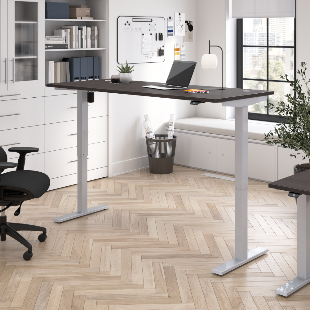 Shop Bush Business Furniture Move 40 Series 72W x 30D Electric Height Adjustable Standing Desk, Image 02, M4S7230SGSK, #color_storm gray/cool gray metallic