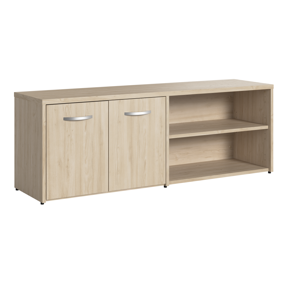 Shop Bush Business Furniture Studio C Low Storage Cabinet with Doors and Shelves, Image 01, SCS160NE, #color_natural elm