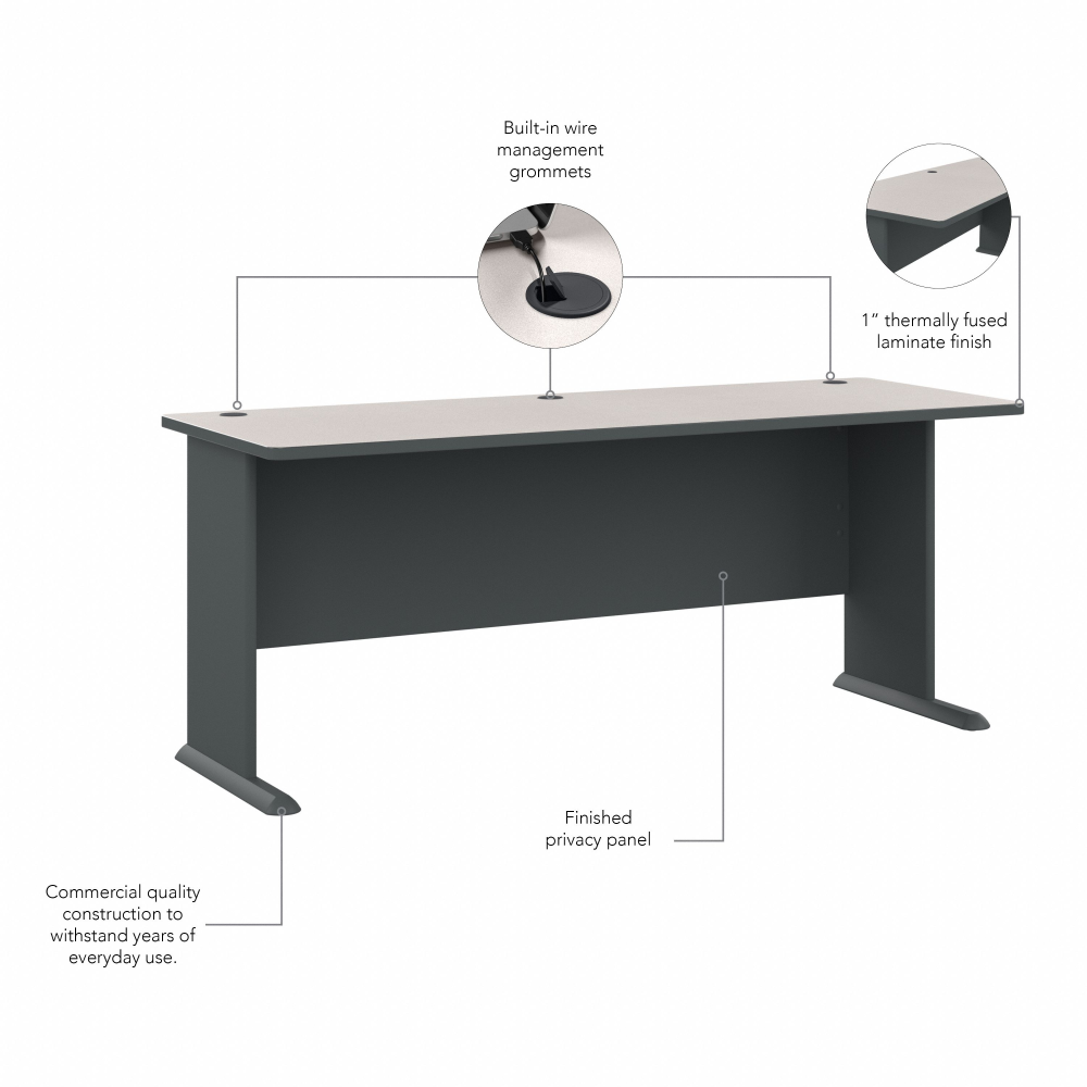 Shop Bush Business Furniture Series A 72W Desk, Image 07, WC84872, #color_slate/white spectrum