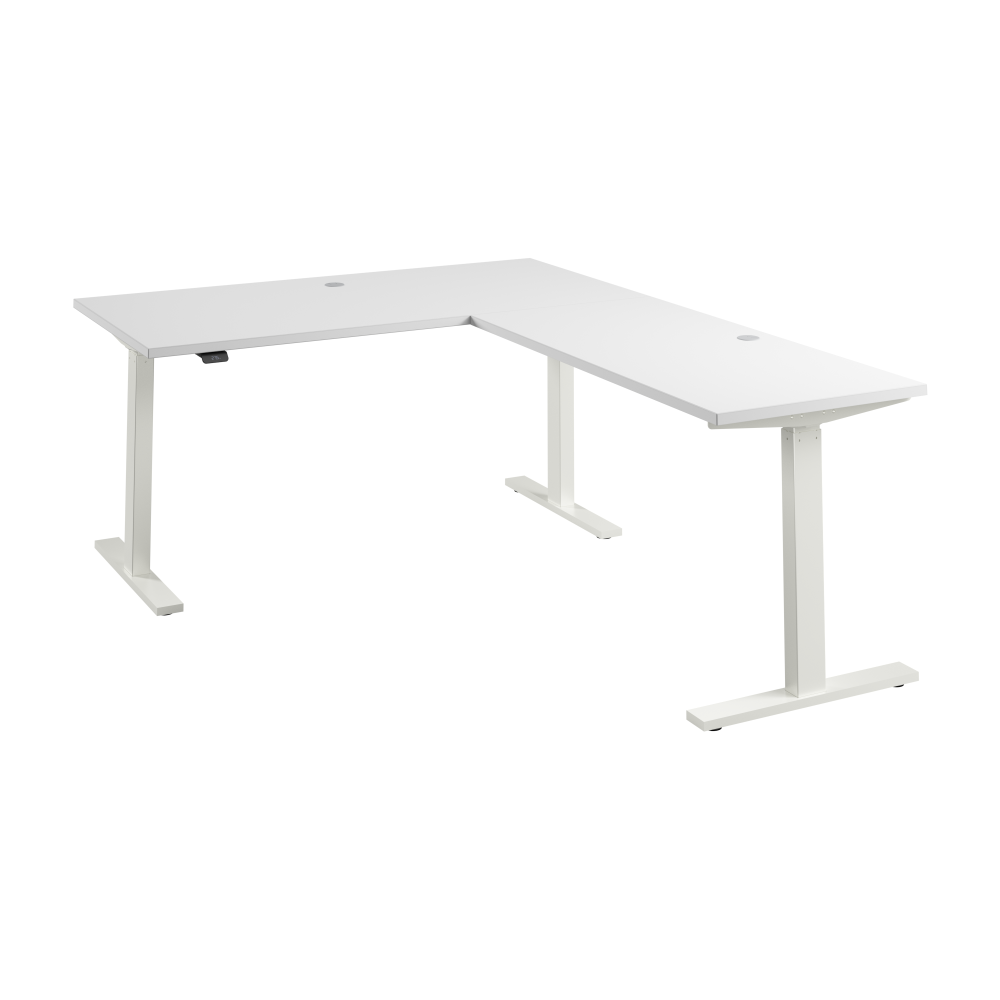 Shop Bush Business Furniture Move 60 Series 60W Height Adjustable L Shaped Standing Desk, Image 01, M6SL6078WHWK, #color_white/white powder coat