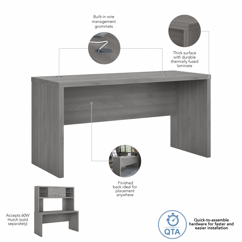 Shop Bush Business Furniture Echo 60W Credenza Desk, Image 06, KI60406-03, #color_modern gray