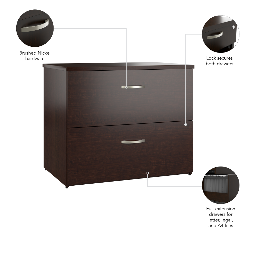 Shop Bush Business Furniture Office in an Hour 2 Drawer Lateral File Cabinet, Image 07, OIAH011MRSU, #color_mocha cherry