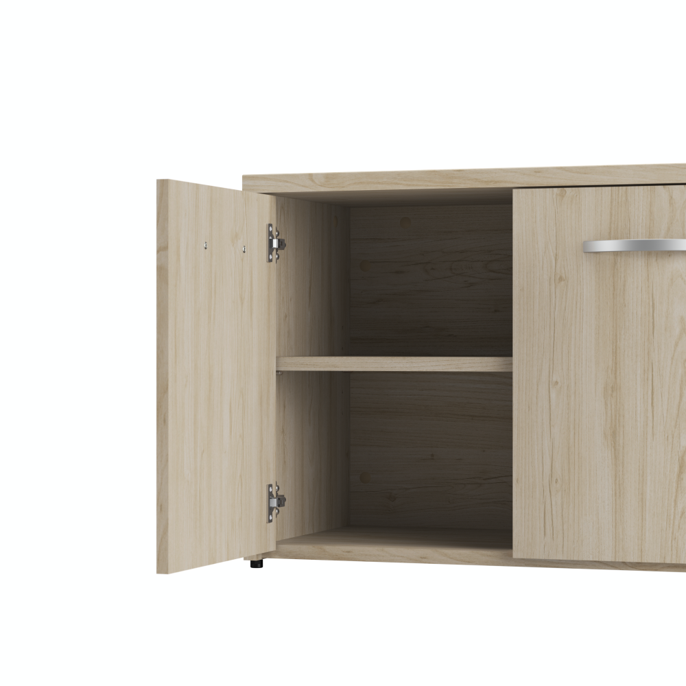 Shop Bush Business Furniture Studio C Low Storage Cabinet with Doors and Shelves, Image 05, SCS160NE, #color_natural elm