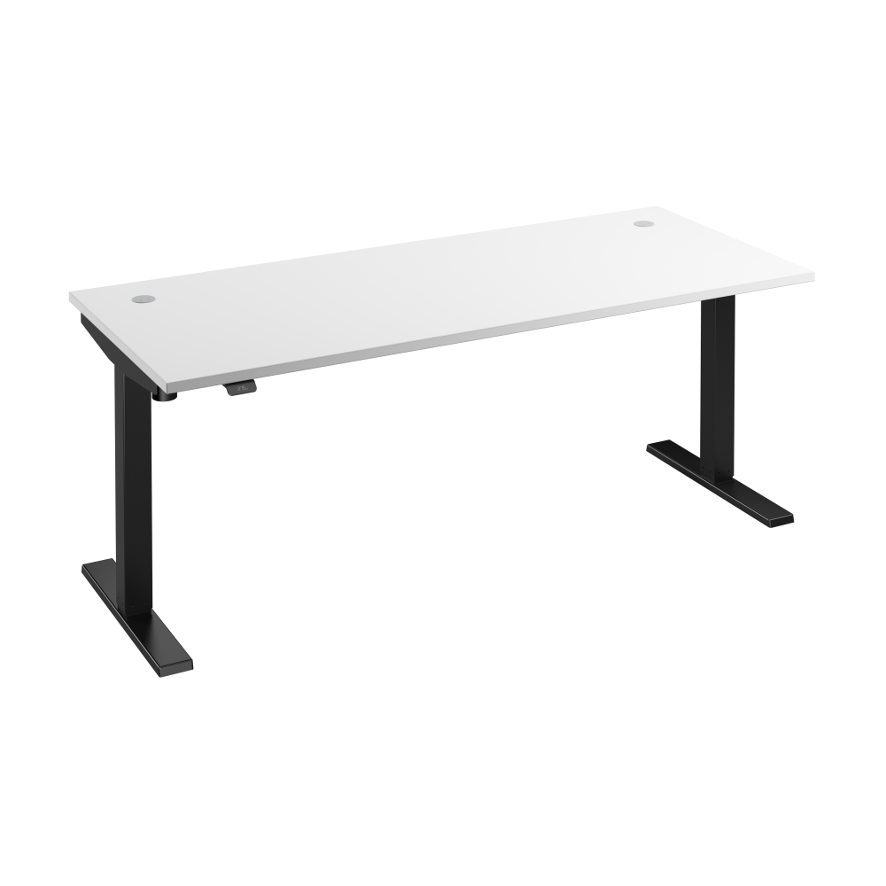 Shop Bush Business Furniture Move 40 Series 72W x 30D Electric Height Adjustable Standing Desk, Image 01, M4S7230WHBK, #color_white/black powder coat