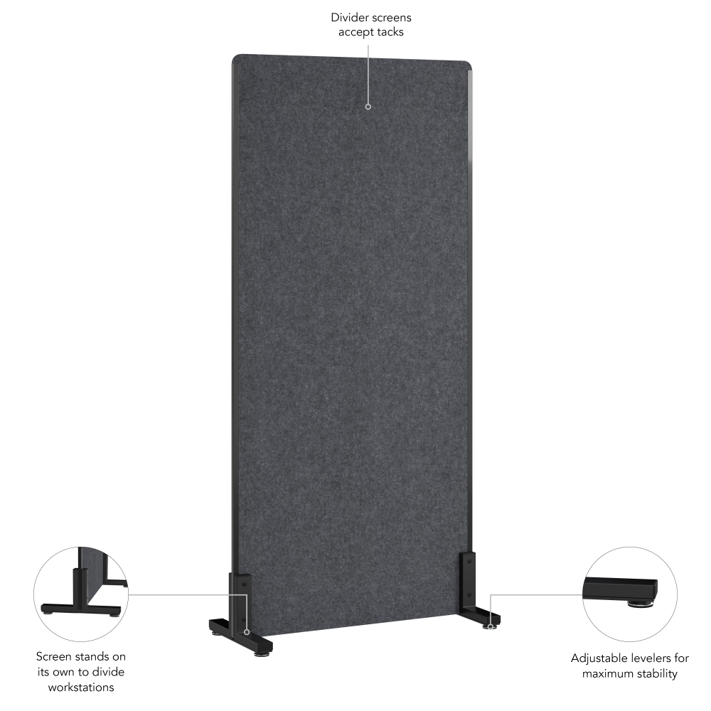 Shop Bush Business Furniture 34W x 72H Freestanding Privacy Screen, Image 05, PSP234CL-03, #color_cool charcoal