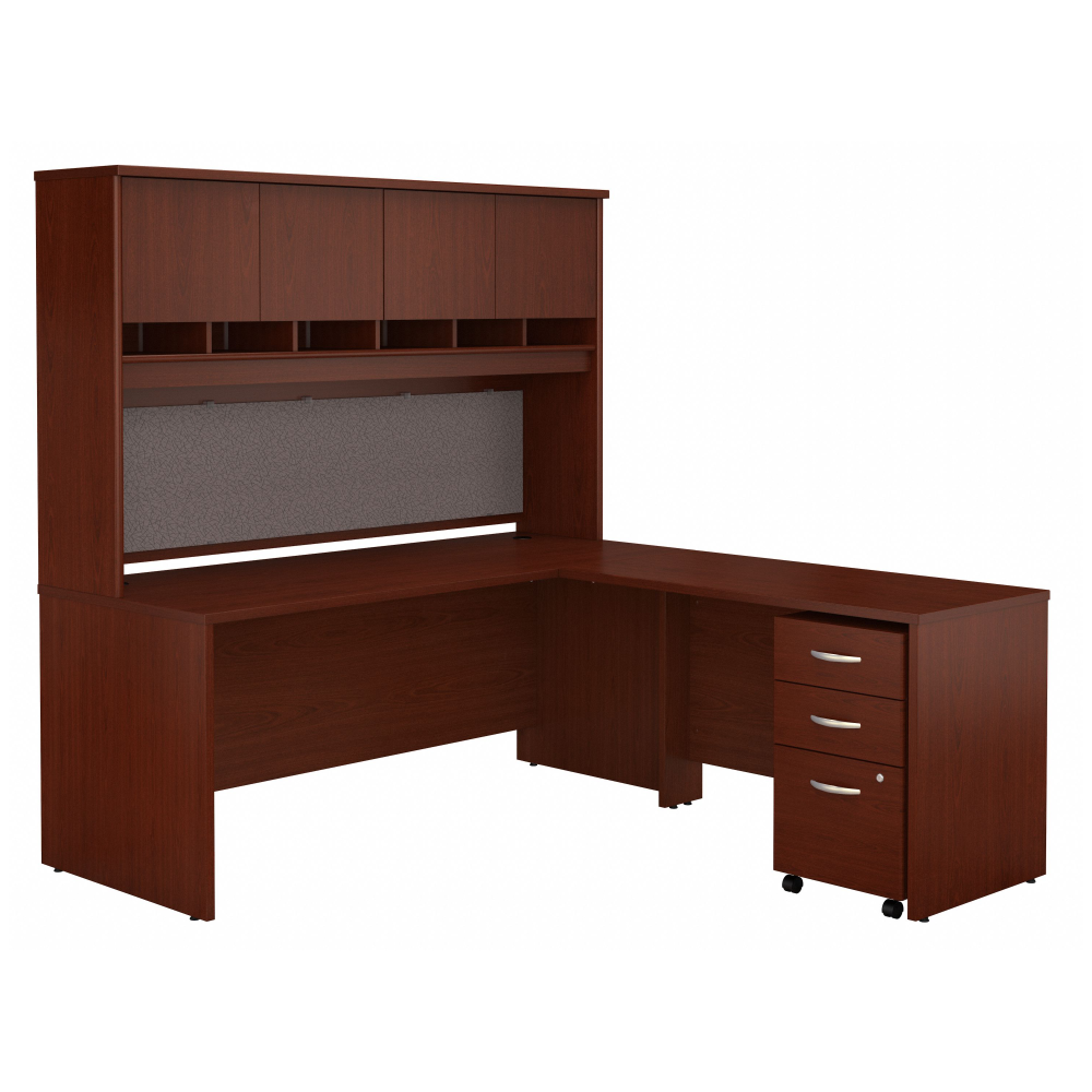 Shop Bush Business Furniture Series C 72W L Shaped Desk with Hutch and Mobile File Cabinet, Image 01, SRC0018MASU, #color_mahogany