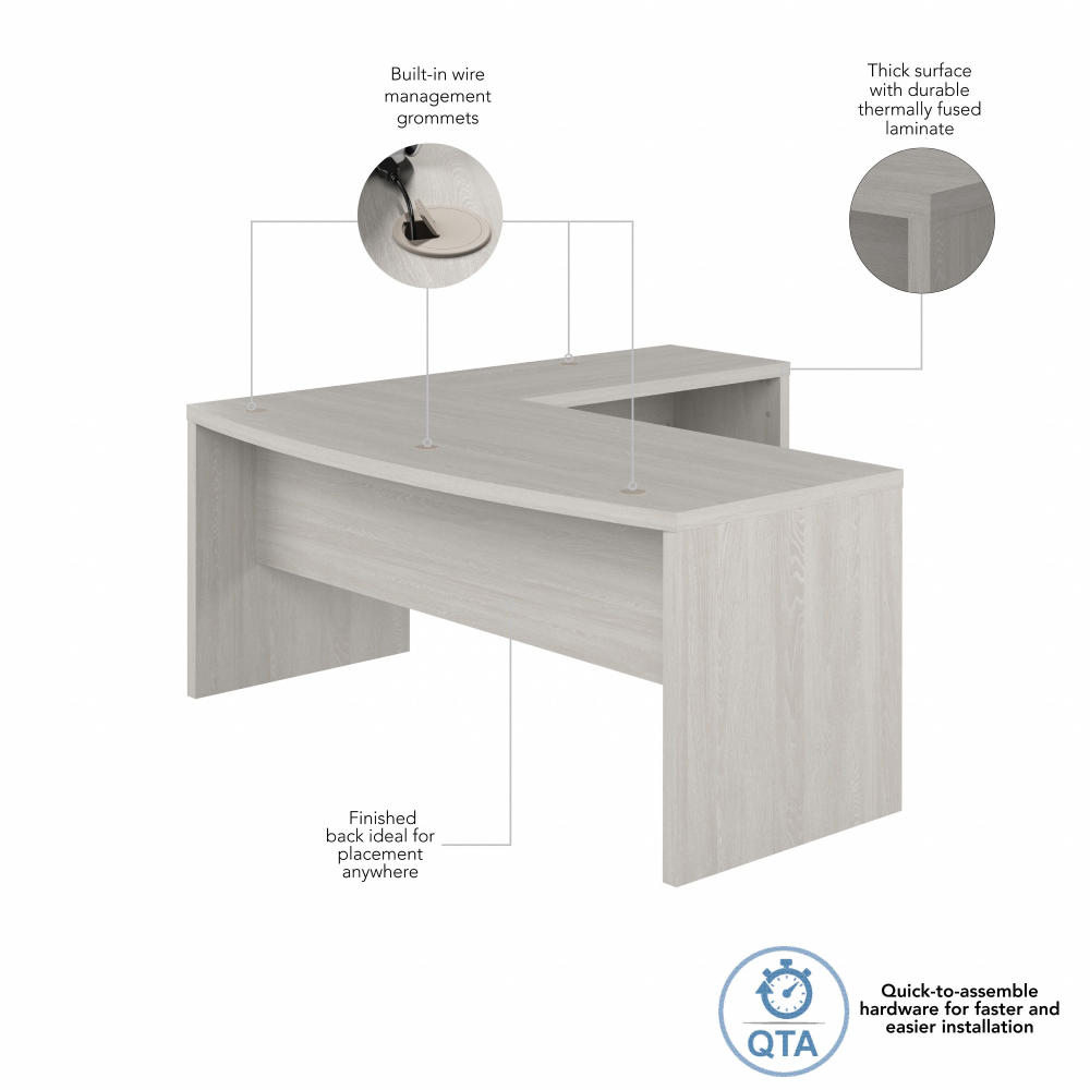 Shop Bush Business Furniture Echo 72W Bow Front L Shaped Desk, Image 06, ECH053GS, #color_gray sand