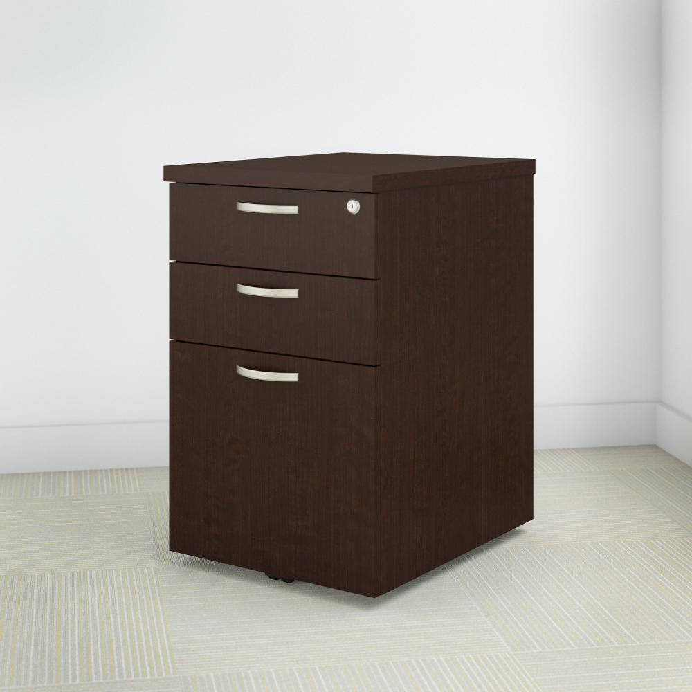 Shop Bush Business Furniture Easy Office 3 Drawer Mobile File Cabinet, Image 02, EOF116MR-03, #color_mocha cherry