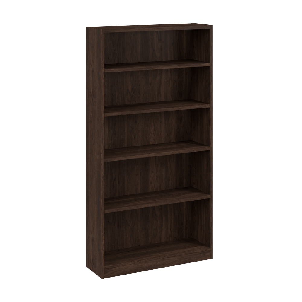 Shop Bush Business Furniture Vista Tall 5 Shelf Bookcase, Image 01, VSB12453-Z, #color_black walnut
