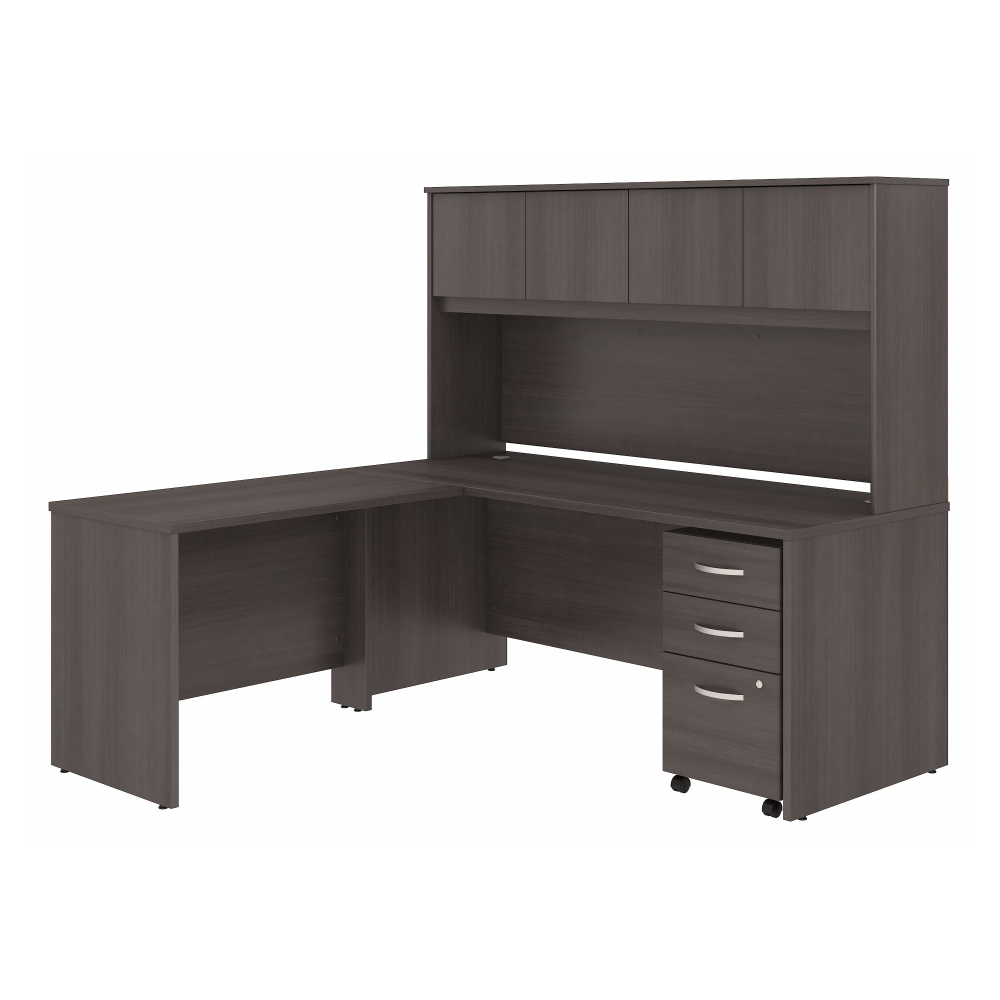 Shop Bush Business Furniture Studio C 72W x 30D L Shaped Desk with Hutch, Mobile File Cabinet and 42W Return, Image 01, STC006SGSU, #color_storm gray