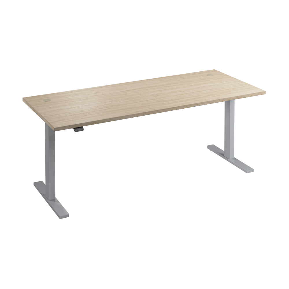 Shop Bush Business Furniture Move 60 Series 72W x 30D Electric Height Adjustable Standing Desk, Image 01, M6S7230NESK, #color_natural elm/cool gray metallic
