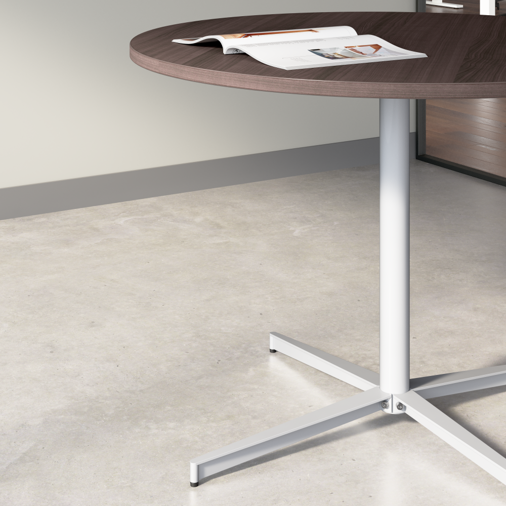 Shop Bush Business Furniture 42-inch Round Conference Table with Metal Base, Image 04, 99XTB42RSG, #color_storm gray/cool gray metallic