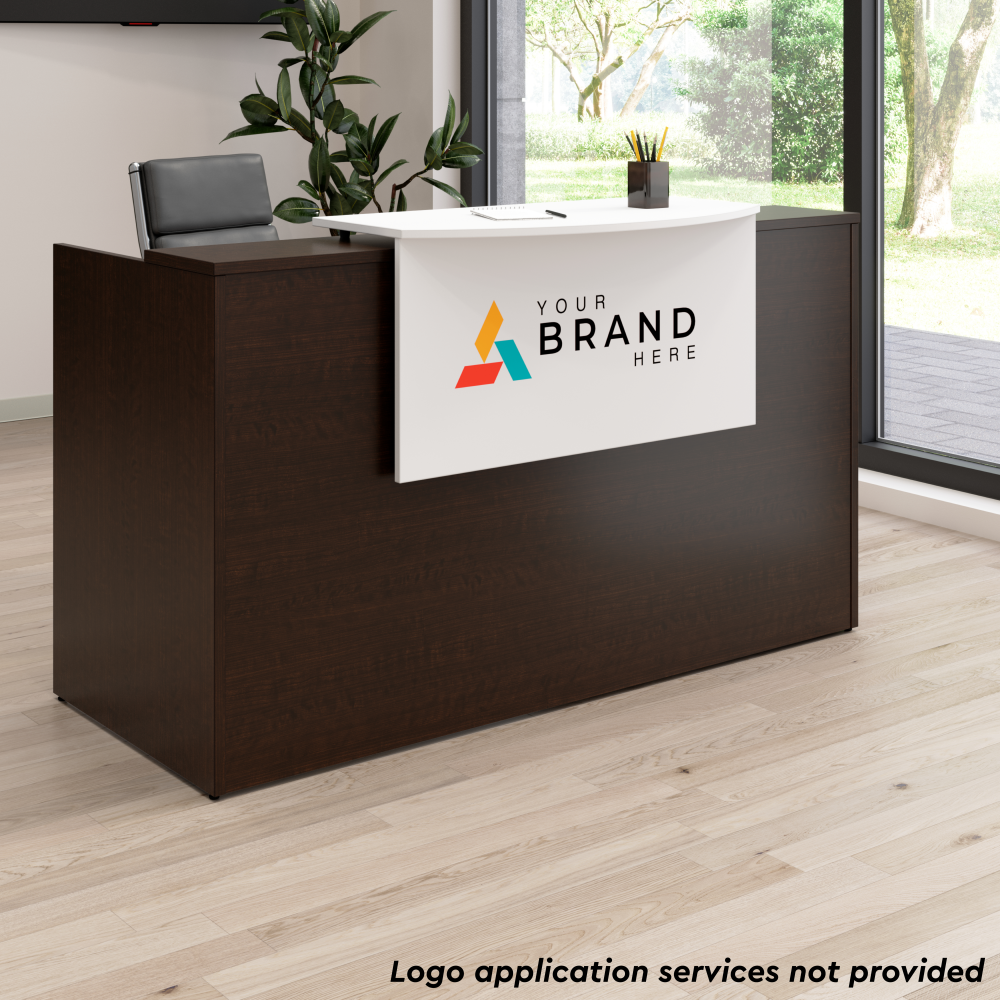 Shop Bush Business Furniture Arrive 72W x 30D Reception Desk with Counter and Mobile File Cabinet, Image 04, ARV008MR, #color_mocha cherry