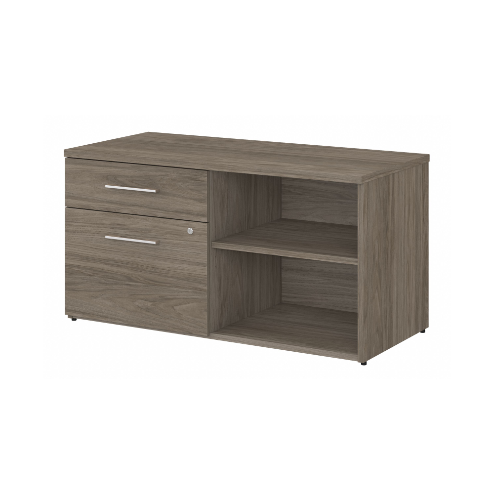 Shop Bush Business Furniture Office 500 Low Storage Cabinet with Drawers and Shelves, Image 01, OFS145MH, #color_modern hickory