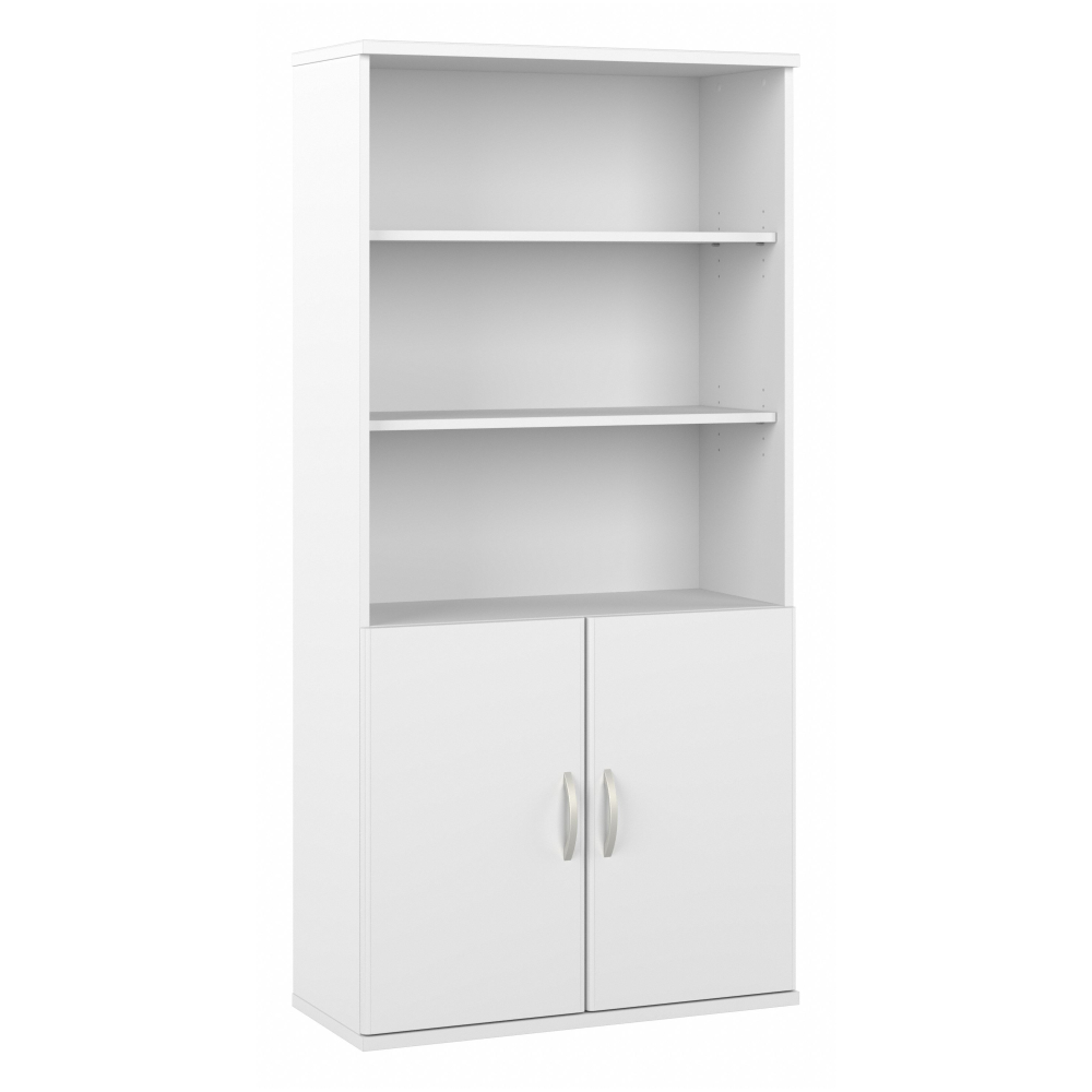 Shop Bush Business Furniture Easy Office 5 Shelf Bookcase with Doors, Image 01, EO106WH, #color_white