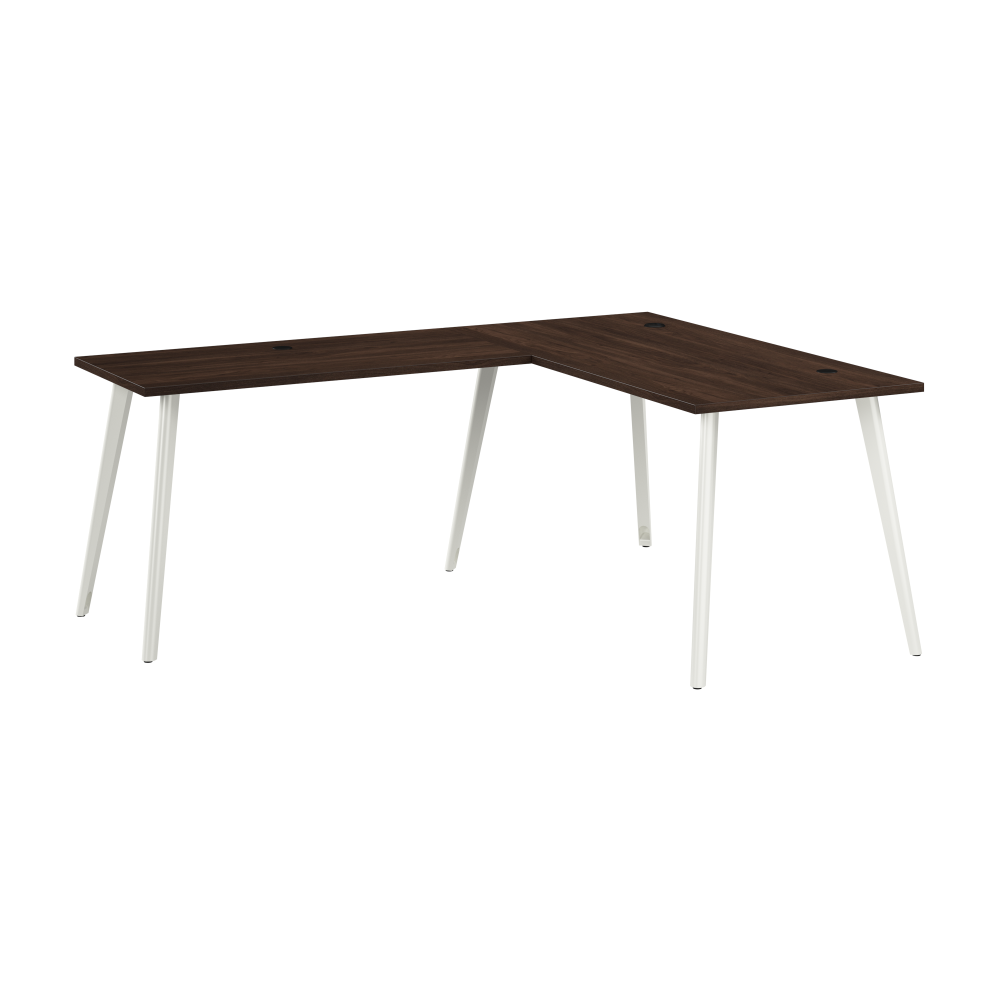 Shop Bush Business Furniture Vista 60W x 30D L Shaped Desk with Splayed Metal Legs, Image 01, VST004BW, #color_black walnut