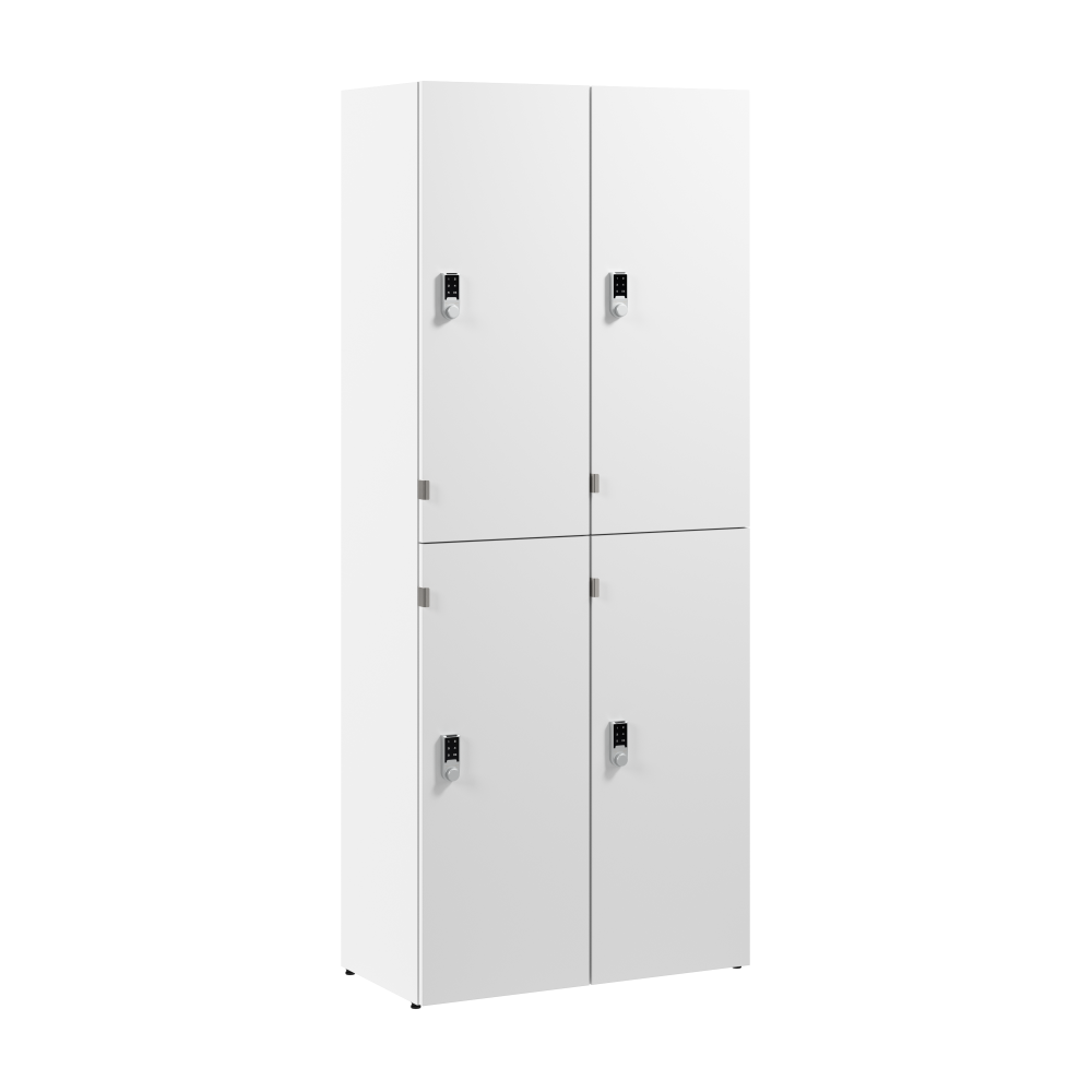 Shop Bush Business Furniture Assure Two Tier 4 Door Storage Lockers with Keypad Locks, Image 01, AUS130WHK, #color_white