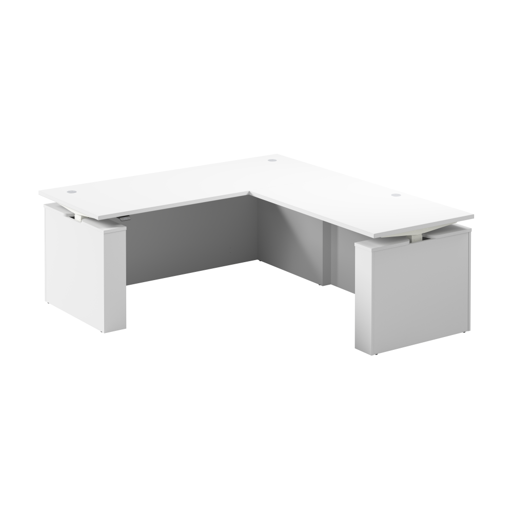 Shop Bush Business Furniture Stratus 72W x 78D Electric Height Adjustable L Shaped Standing Desk, Image 01, SUT014WH, #color_white