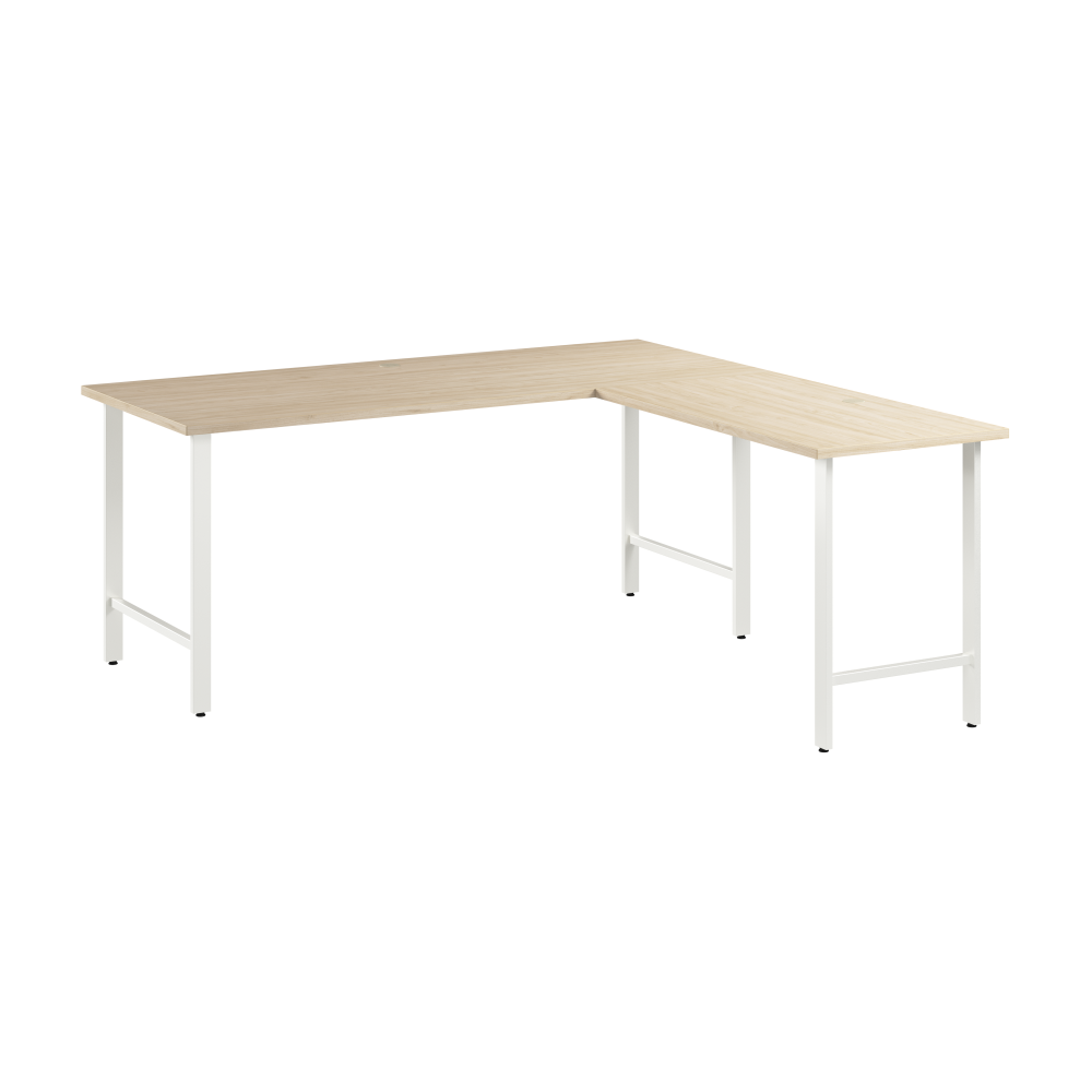 Shop Bush Business Furniture Hustle 72W x 30D L Shaped Computer Desk with Metal Legs, Image 01, HUS001NE, #color_natural elm