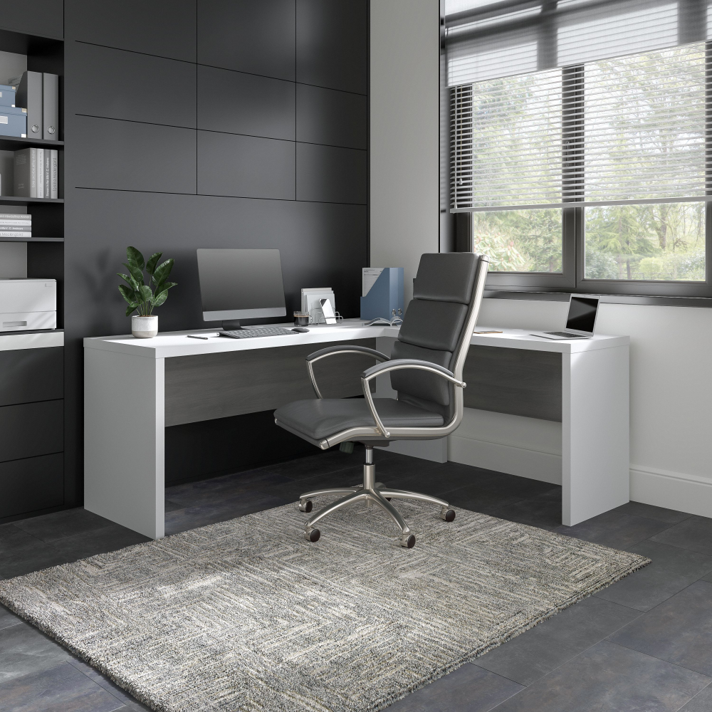 Shop Bush Business Furniture Echo 72W L Shaped Computer Desk, Image 02, ECH054WHMG, #color_pure white/modern gray