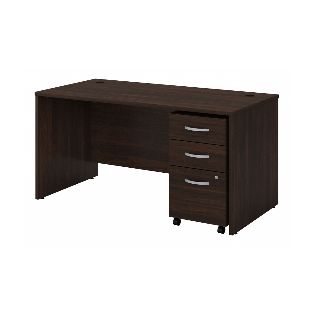 Shop Bush Business Furniture Studio C 60W x 30D Office Desk with Mobile File Cabinet, Image 01, STC014BWSU, #color_black walnut