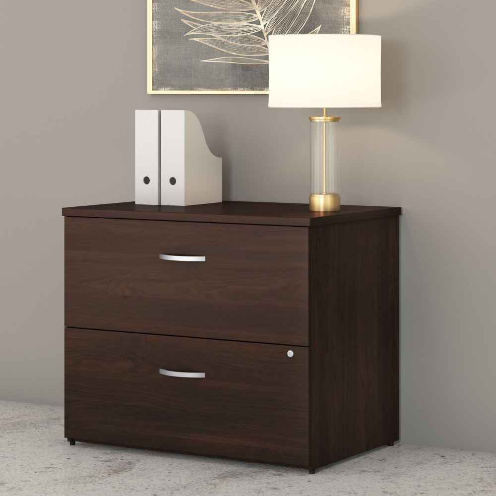 Shop Bush Business Furniture Studio C 2 Drawer Lateral File Cabinet, Image 02, SCF136BWSU, #color_black walnut