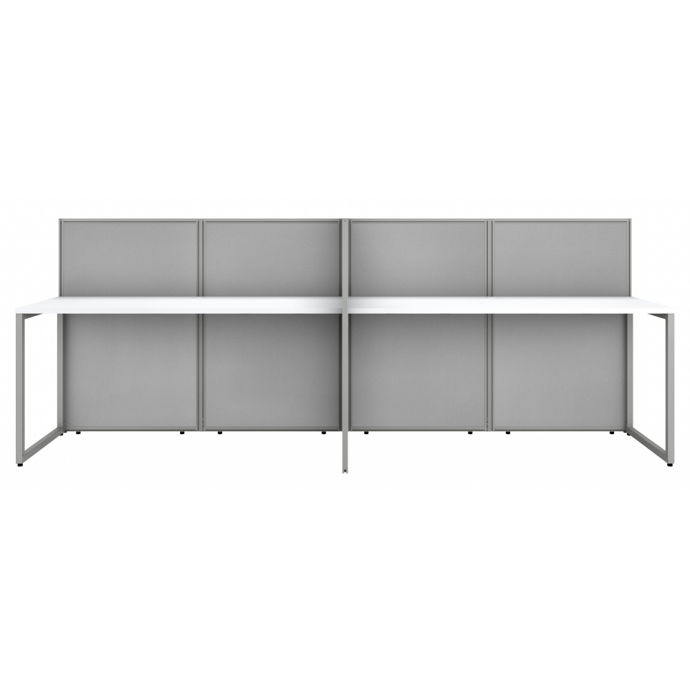 Shop Bush Business Furniture Easy Office 60W 4 Person Cubicle Desk Workstation with 45H Panels, Image 03, EOD660WH-03K, #color_pure white/silver gray fabric
