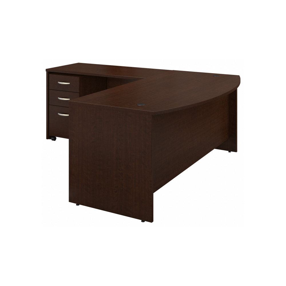 Shop Bush Business Furniture Series C 72W Bow Front L Shaped Desk with 48W Return and Mobile File Cabinet, Image 03, SRC084MRSU, #color_mocha cherry