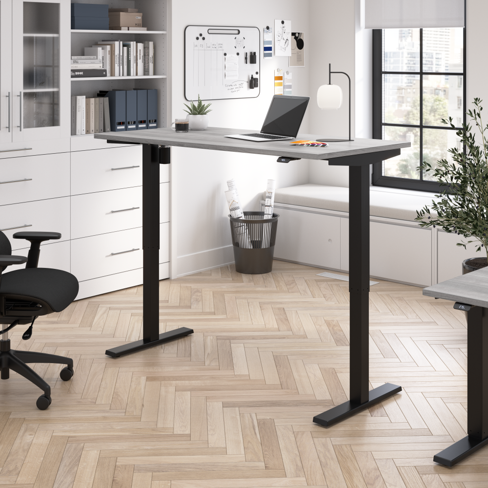 Shop Bush Business Furniture Move 40 Series 60W x 30D Electric Height Adjustable Standing Desk, Image 02, M4S6030PGBK, #color_platinum gray/black powder coat