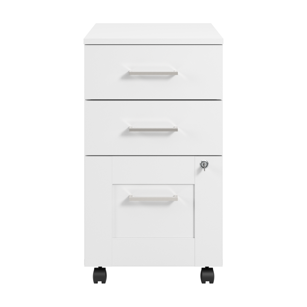 Shop Bush Business Furniture Hampton Heights 3 Drawer Mobile File Cabinet, Image 03, HHF116WH, #color_white